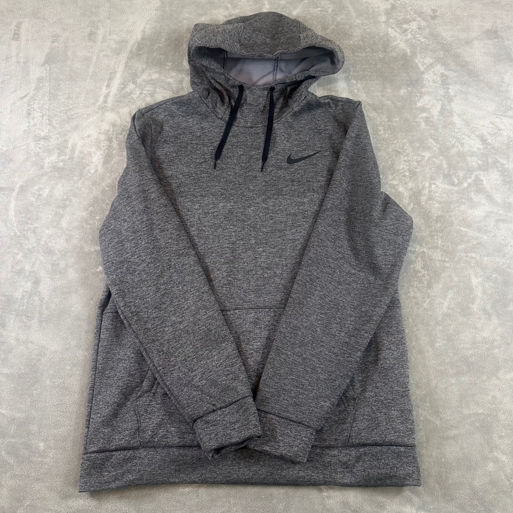 Nike Therma-FIT Hoodie Mens Medium Gray Heather Pullover Sweatshirt 445591-477